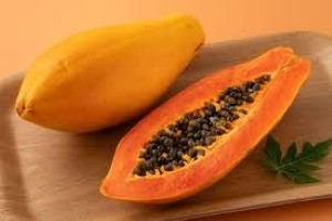Papaya (Carica papaya)
Orange-fleshed tropical fruit with a smooth texture and musky sweetness.