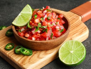 Pico de gallo 
 A precise mix of diced tomatoes, onions, and cilantro, balanced with a squeeze of lime and a pinch of salt for a refreshing kick.