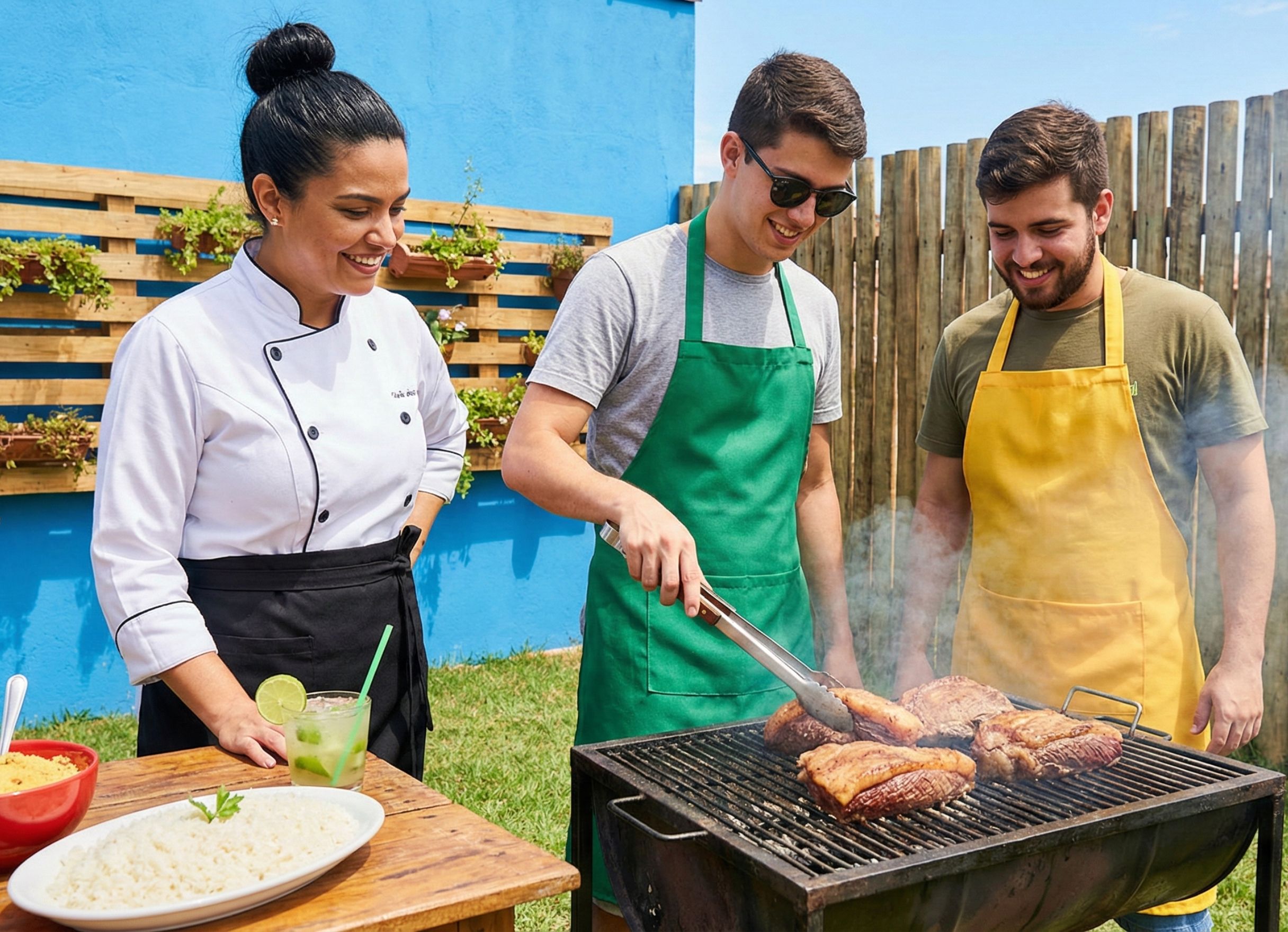 Brazilian BBQ Cooking & Drinks Class + Patio Party in Copacabana
